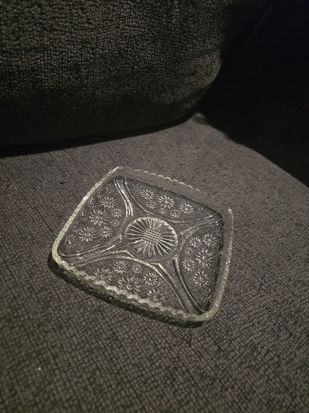 Hazel-Atlas | "Crazy Daisy" Square Relish Dish